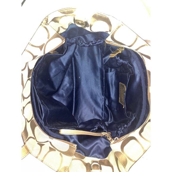 COACH F15587 SIGNATURE PIRNT CANVAS MUTI TRIM DIAPER BAG - Picture 13 of 16